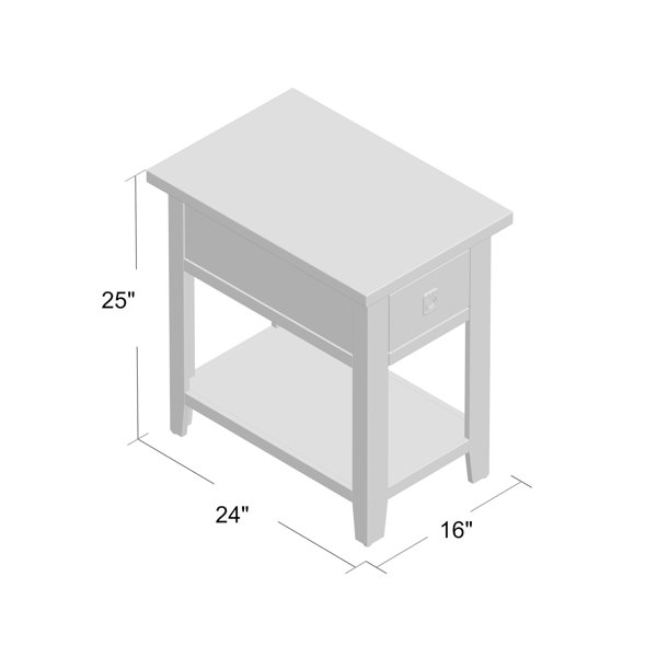 Foundstone™ Caruso 25'' Tall Solid Wood End Table with Storage & Reviews Wayfair